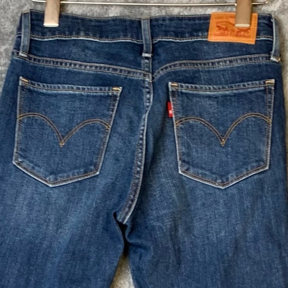 Levi’s 712 Slim Size 26 Dark Wash Jeans Mid Rise 31 1/2” Inseam Tall Boot Jeans - Picture 3 of 11